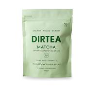 DIRTEA Matcha Powder - 100% Ceremonial Grade Matcha with Lion's Mane & Tremella - 2,500mg per Serving - Vegan & Non GMO - 180g - 30 Servings