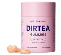 DIRTEA 60 Tremella Mushroom Gummies with Biotin & Vitamin C | Hair, Nail & Skin Supplement (1 Month's Supply) | 3,000mg / Serving | Vegan, Natural & Sugar Free | 60 Gummies - Peach Flavour
