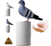 Dirty Bird Funny Pigeon-Shaped Touchless Foam Soap Dispenser, Unique Gag Gift for Bathroom and Kitchen, Bird Lovers Decor (Gray)