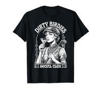 Dirty Birdies Social Club Female Golfer Funny Golf Martini Value Graphic T-Shirt