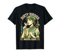 Dirty Birdies Social Club Female Golfer Funny Golf Martini Value Graphic T-Shirt