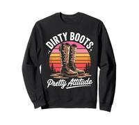 Dirty Boots Pretty Attitude Sunset Boots Sweatshirt