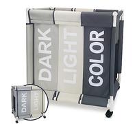 Dirty Clothes Basket for Laundry Basket with Lid 120L Set Washing Bags Cart Laundry Wheels and Compartments Laundry Basket Storage Organizer Cube Furniture Clean Clear Dark Toys