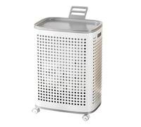 Dirty Clothes Basket Large Capacity Hollow Out Laundry With Wheels Hamper With Lid For Home Use(Upgraded version L)