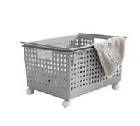 Dirty Clothes Hamper, Laundry Hamper with Wheels, Bathroom Household Large Capacity Plastic Laundry Basket, for Home Laundry Hotel(Gray,35x46x20cm/14x19x8in)
