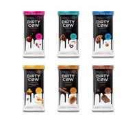 Dirty Cow Half a Dozen, 6 Vegan Chocolate Bars (6 x 80g) | Mixed Selection | Dairy-Free, Plant-Based | Cherry Pop, Salty Susan & More | Award-Winning