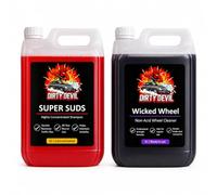 DIRTY DEVIL 2 x 5L Wash Kit - Concentrated Car Shampoo 5L & Wheel Cleaner 5L - Ultimate 2pc Car Wash Kit - Car Care Kit