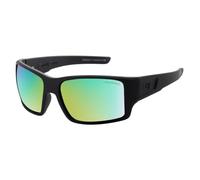 Dirty Dog CHILL Unisex Sunglasses - Satin Black/Polarized Green Fusion Mirror Lens 53761