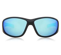 Dirty Dog Polarised Matt Black Wolf Sunglasses Ice Blue Mirror 53514