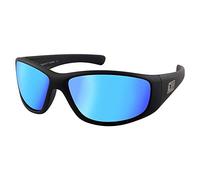 Dirty Dog Polarised Matt Black Wolf Sunglasses Ice Blue Mirror 53514