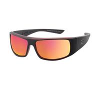 Dirty Dog SHARKY Unisex Sunglasses - Satin Black/Polarized Red Fusion Lens 53806