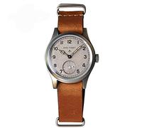 Dirty Dozen Watch Men D12 36MM Sea Gull ST1701 Movement Automatic BGW9 Luminous Vintage Military Wristwatches, brown NAT white, Mechanical