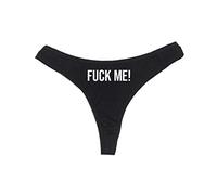 Dirty Girl Undies Me Women's High Rise Sexy Thong, Dirty Undies!, Black, XL