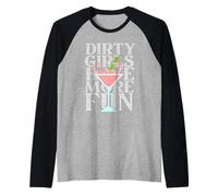 Dirty Girls Have More Fun Martini Time Party Olives Matching Raglan Baseball Tee