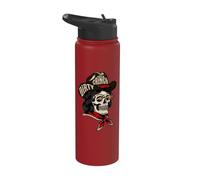 Dirty Gringo Skull Cowboy Hat Lightning Eyes Stainless Steel Insulated Water Bottle