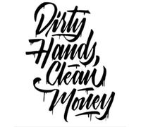 Dirty Hands, Clean Money - Die Cut Vinyl Decal for Cars, Trucks, Motorcycles, Vans, Laptops, ToolBoxes (Red, 5x5)