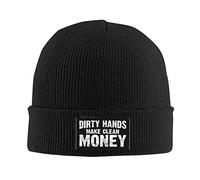 Dirty Hands Make Clean Money Men Women Watch Cap Comfortable Slouch Beanie Warm Knitted Cap for Sports Winter Cycling