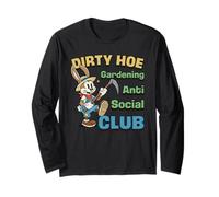 Dirty Hoe Gardening Anti-Social Club Retro 1950s Rabbit Long Sleeve T-Shirt