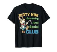 Dirty Hoe Gardening Anti-Social Club Retro 1950s Rabbit T-Shirt