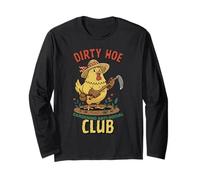 Dirty Hoe Gardening Social Club Retro 1940s Country Chicken Long Sleeve T-Shirt