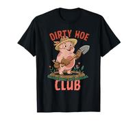 Dirty Hoe Gardening Social Club Retro 1940s Country Pig T-Shirt