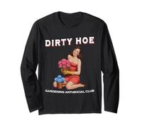 Dirty Hoe Gardening Social Club Retro 1950s Girl Long Sleeve T-Shirt