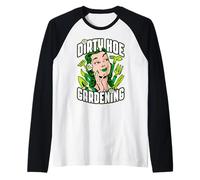 Dirty Hoe Gardening Tools Vintage Pop Art Gardener Girl Raglan Baseball Tee