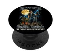 Dirty Hoes Garden Society Moon Lightning Gardening PopSockets Adhesive PopGrip