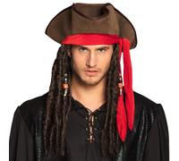 Dirty Jack Pirate Hat Wig Dreadlocks Bandana Fancy Dress Accessory