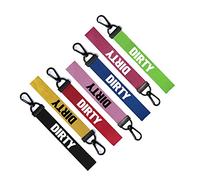 DIRTY Key Chain Keyring Luggage Tag Zipper Pull Bag Ring clean/ dirty separator (RED)