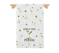 Dirty Martini Kitchen Towel Dirty Martini Lover Tini Time Bachelorette Party Bartender Towel Filthy Martini Tea Dish Towel (DIRTY ONE PLEASE 2UK)