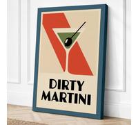 Dirty Martini Poster Art Deco Canvas Wall Art Print 18x12 Inch (46 x 30 cm)