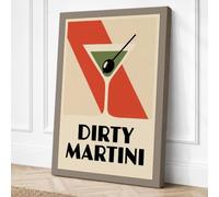 Dirty Martini Poster Art Deco Canvas Wall Art Print 18x12 Inch (46 x 30 cm)