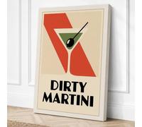 Dirty Martini Poster Art Deco Canvas Wall Art Print 30x20 Inch