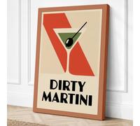 Dirty Martini Poster Art Deco Canvas Wall Art Print 36x24 Inch
