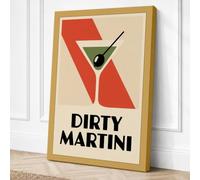 Dirty Martini Poster Art Deco Canvas Wall Art Print 36x24 Inch (91 x 61 cm)