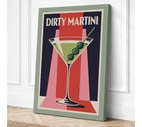 Dirty Martini Retro Canvas Wall Art Print 18x12 Inch (46 x 30 cm)