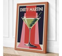 Dirty Martini Retro Canvas Wall Art Print 24x16 Inch (61 x 41 cm)