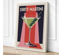 Dirty Martini Retro Canvas Wall Art Print 30x20 Inch (76 x 51 cm)