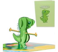 Dirty Pop Cards,T-Rex I Love You This Much 3D Popup Greeting Card,Anniversary, Valentines Day, Birthday Cards for Husband, Wife, Boyfriend, Girlfriend, BFF and More, 1 Notepaper, 1 Envelope