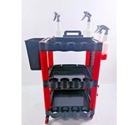 Dirty Pro Tools 3 Tier Car Detailing Cart Valet Trolley, Car Wash Tool Organiser, Garage Storage With Wheels