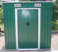 Dirty Pro Tools 5.5 Ft X 3.6 Ft Metal Garden Shed With Base Lockable Sliding Doors Rust Resistant Steel