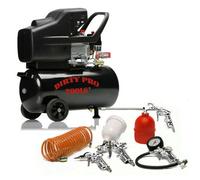 Dirty Pro Tools Air Compressor 24 Litre 8 Bar 115Psi Electric 24L Free 5 Piece Airtool Kit 25
