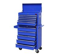 Dirty Pro Tools X-Large Tool Chest & Roll Cab Blue Lockable 14 Drawer Steel Cabinet With Divider