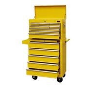 Dirty Pro Tools X-Large Tool Chest & Roll Cab Yellow Lockable 14 Drawer Steel Cabinet With Divider