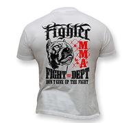 Dirty Ray Martial Arts MMA Fighter Don't Give Up The Fight Men's Short Sleeve T-Shirt K50 (L) White