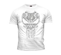 Dirty Ray Martial Arts Punisher No Mercy Men's Short Sleeve T-Shirt DT43 (S) White