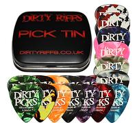 Dirty Riffs 12 x Dirty Picks Premium Celluloid Guitar Picks/Plectrums In A Handy Pick Tin - 4 Of Each Thin, Medium And Heavy In (24 Heavy Picks 0.96mm)