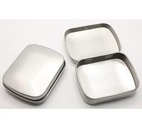 Dirty Riffs 2 x Mini Hinged Lid Storage Tin, Survial Tin, Bushcraft, Camping, Sewing Kits, Arts & Craft Tins - 60mm x 47mm x 12mm