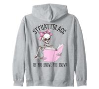 Dirty Romance Skeleton Reading Smut Smutty Book STFUATTDLAGG Zip Hoodie